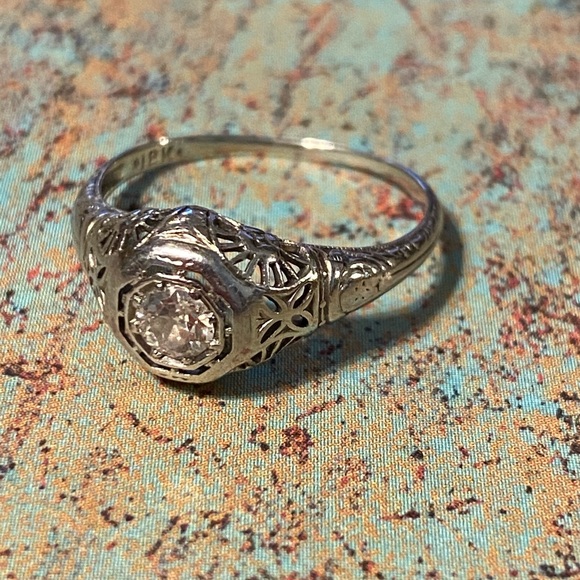 Vintage Edwardian Diamond Ring - Picture 3 of 5